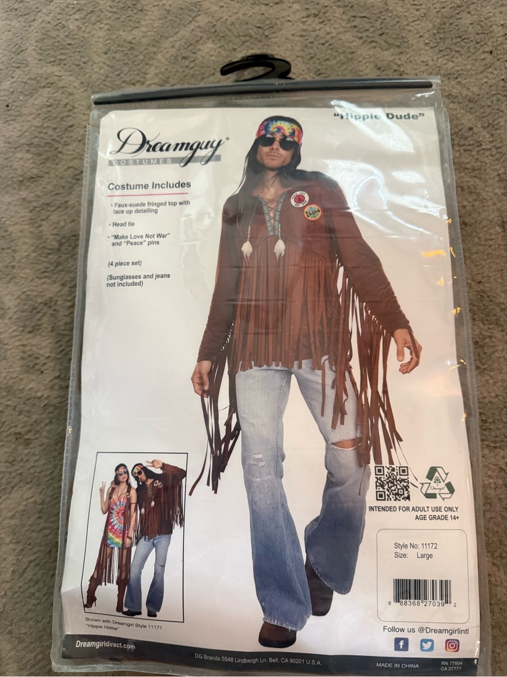 Halloween Costume ‘hippBrown Fringe Teddy Jacket — Men’s Faux-Suede Hippie Style
